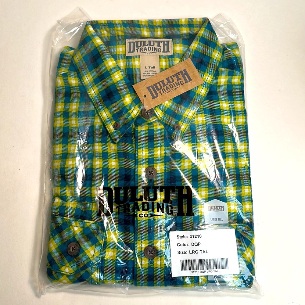 NWT Duluth Trading Co. Colored Plaid Shirt